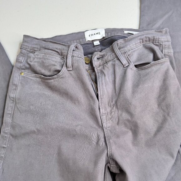NWOT Frame Le High Skinny Stretch Cotton High Rise Pants Grey Size 29 - Picture 5 of 13
